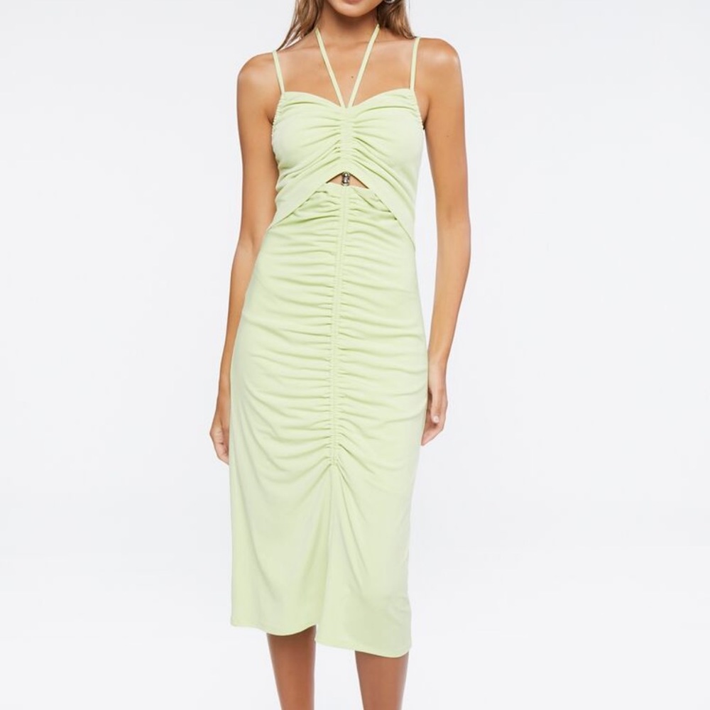 Ditched Cutout Halter MIDI Dress